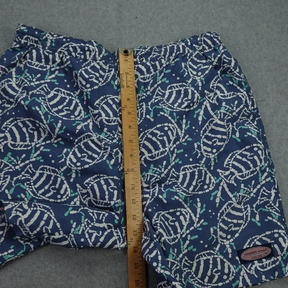 Vineyard Vines Swim Trunks Mens Small Blue Fish Skeleton Board Shorts - Picture 7 of 11